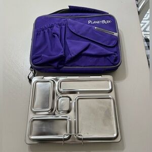 PLANETBOX - Rover Stainless Steel Lunchbox & Purple Carry Bag